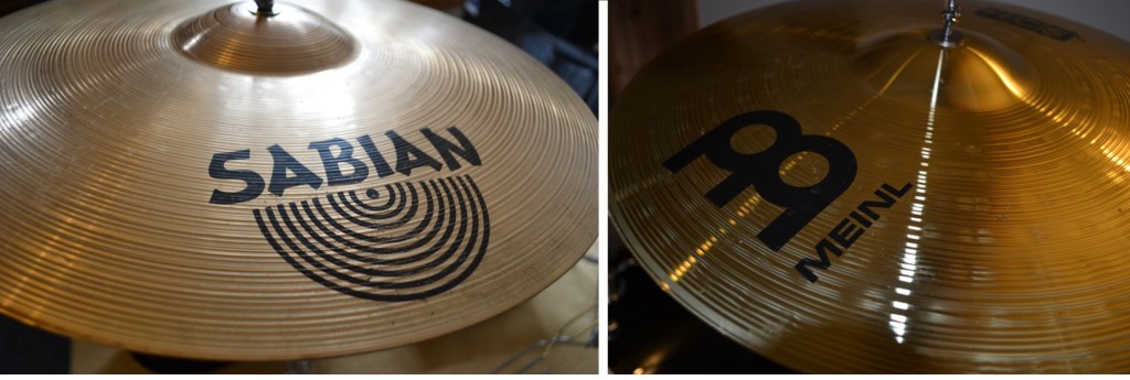 Left: Sabian Crash Cymbal Right: Meinl Crash/Ride